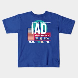 Washington, D.C. (IAD) Airport Code Baggage Tag E Kids T-Shirt